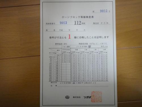有限会社神鋼商会 / ツガミ ゲージブロック B-1(112個セット) 1級品 未